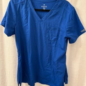 Med Couture Royal Blue V-Neck Scrub Top